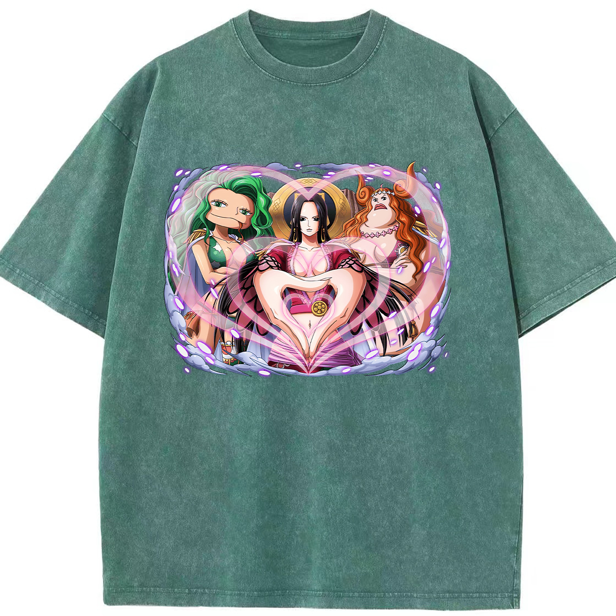 ワンピース ボア・ハンコック ONE PIECE Boa·Hancock 綿100% ヴィンテージ風 半袖Tシャツ（フロントプリント）